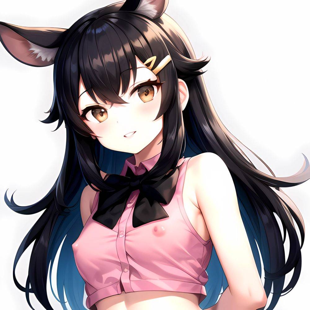 1girl Aardvark Kemono Friends Animal Ears Bare Shoulders Black Bow Black Bowtie Black Hair Bow Bowtie Breasts Brown Eyes Cropped, 2579917940 - AIHentai - #main