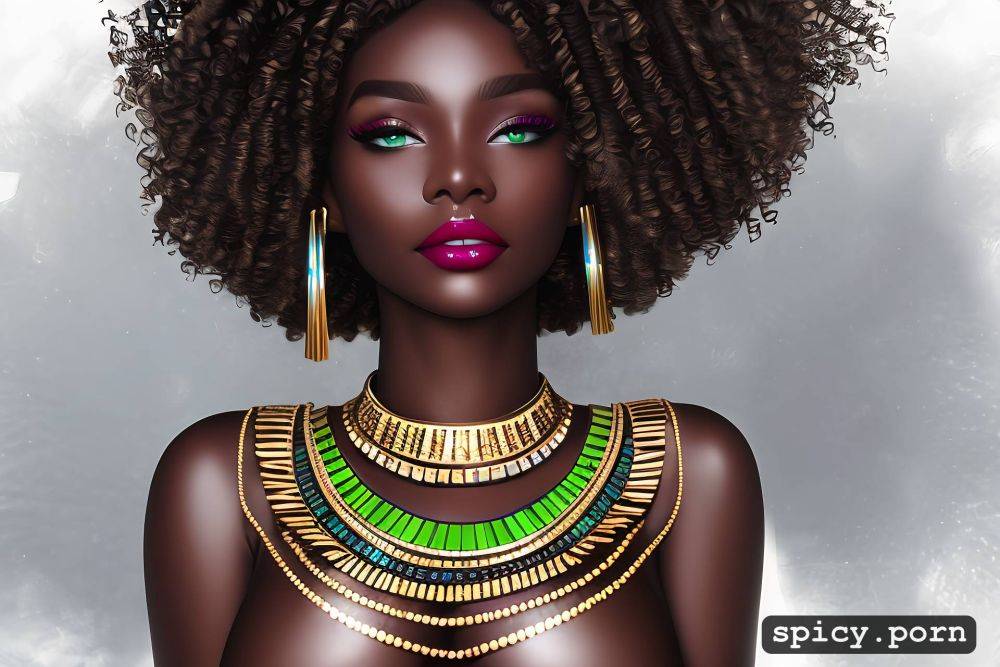 full body, intricate hair, elegant, college, cleopatra, ebony woman - #main