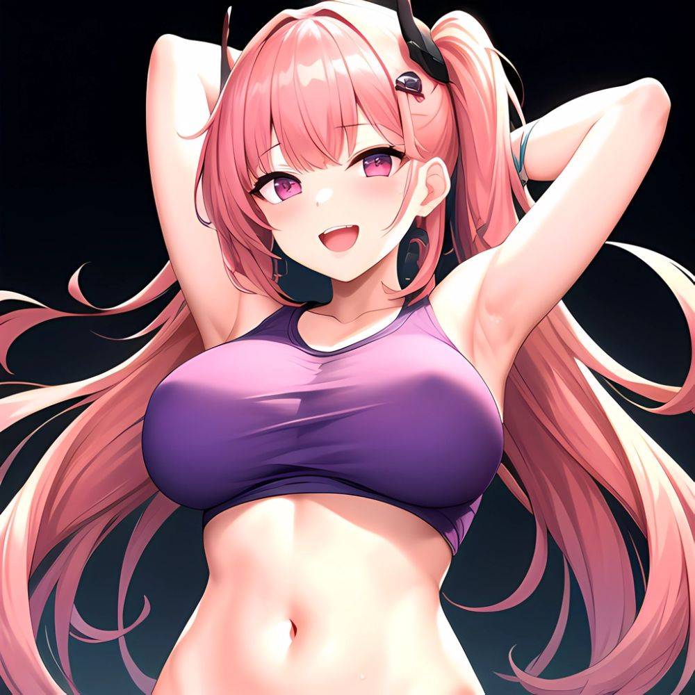 1girl D Absurdres Armpits Arms Behind Head Azur Lane Blush Breasts Bremerton Azur Lane Crop Top Highres Large Breasts Looking, 2775849706 - AIHentai - #main