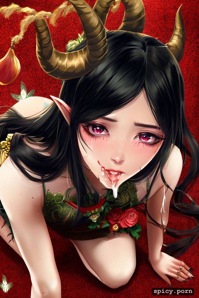 sticky saliva, realistic portrait, soft anime shading, young woman - #main