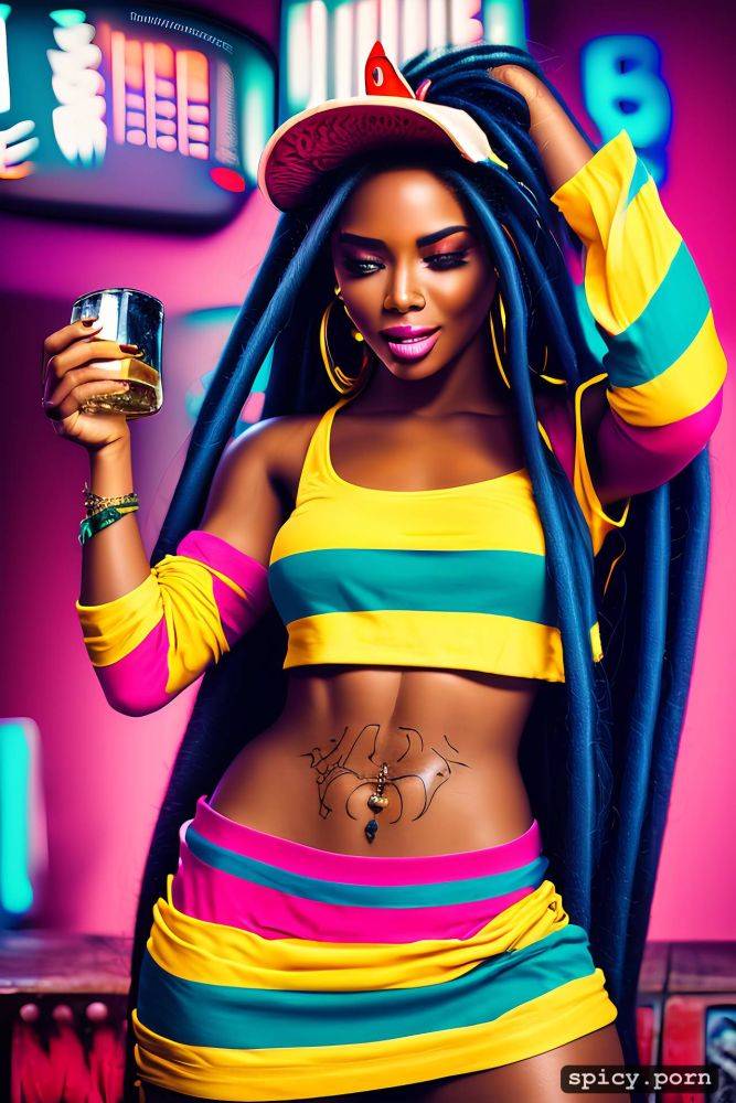 tank top, vibrant, microskirt, skinny body, dancing, drink, pink pussy - #main