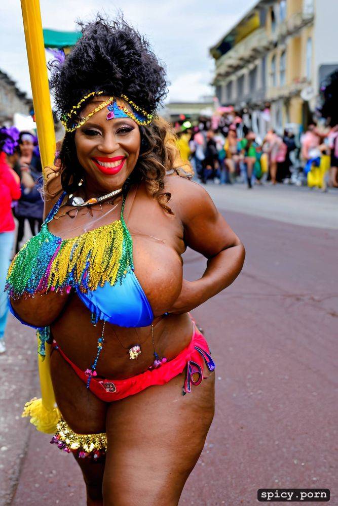 huge natural boobs, 58 yo beautiful performing mardi gras street dancer - #main