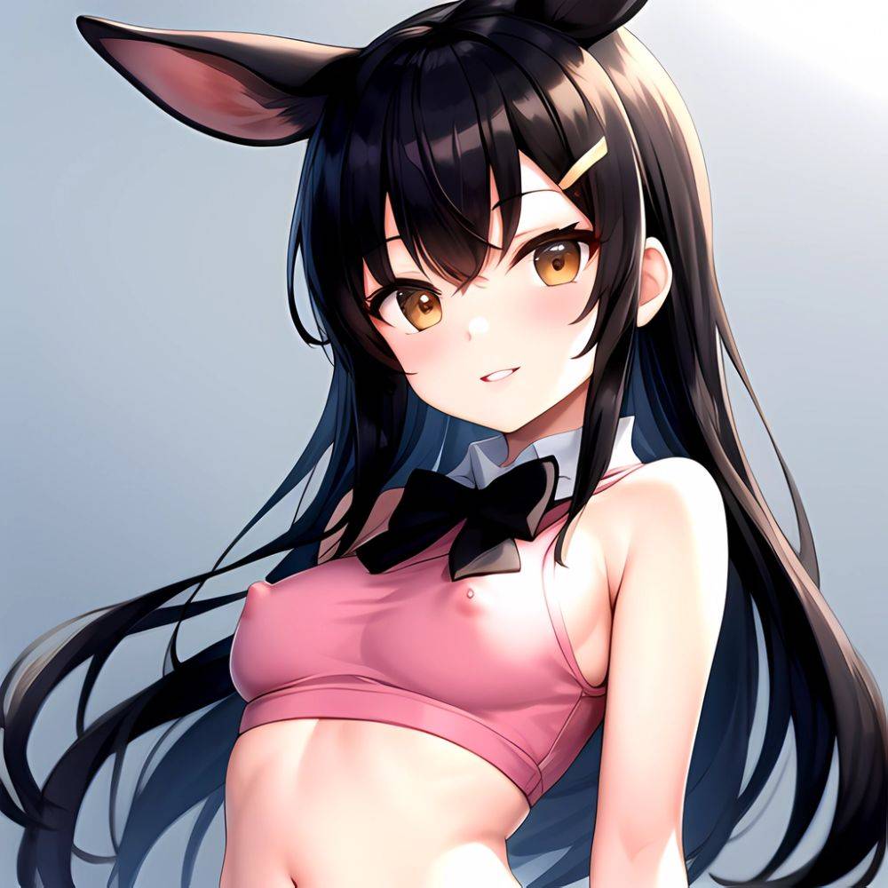 1girl Aardvark Kemono Friends Animal Ears Bare Shoulders Black Bow Black Bowtie Black Hair Bow Bowtie Breasts Brown Eyes Cropped, 2143018129 - AIHentai - #main