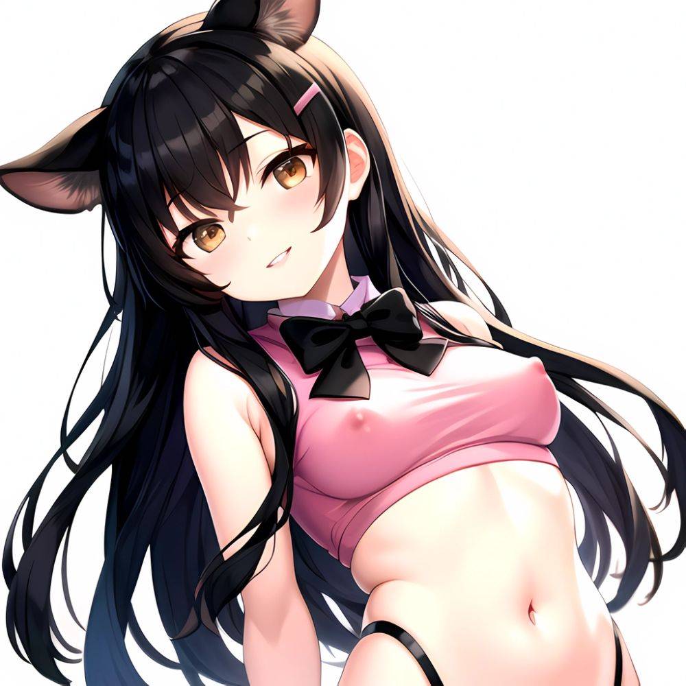 1girl Aardvark Kemono Friends Animal Ears Bare Shoulders Black Bow Black Bowtie Black Hair Bow Bowtie Breasts Brown Eyes Cropped, 428249595 - AIHentai - #main