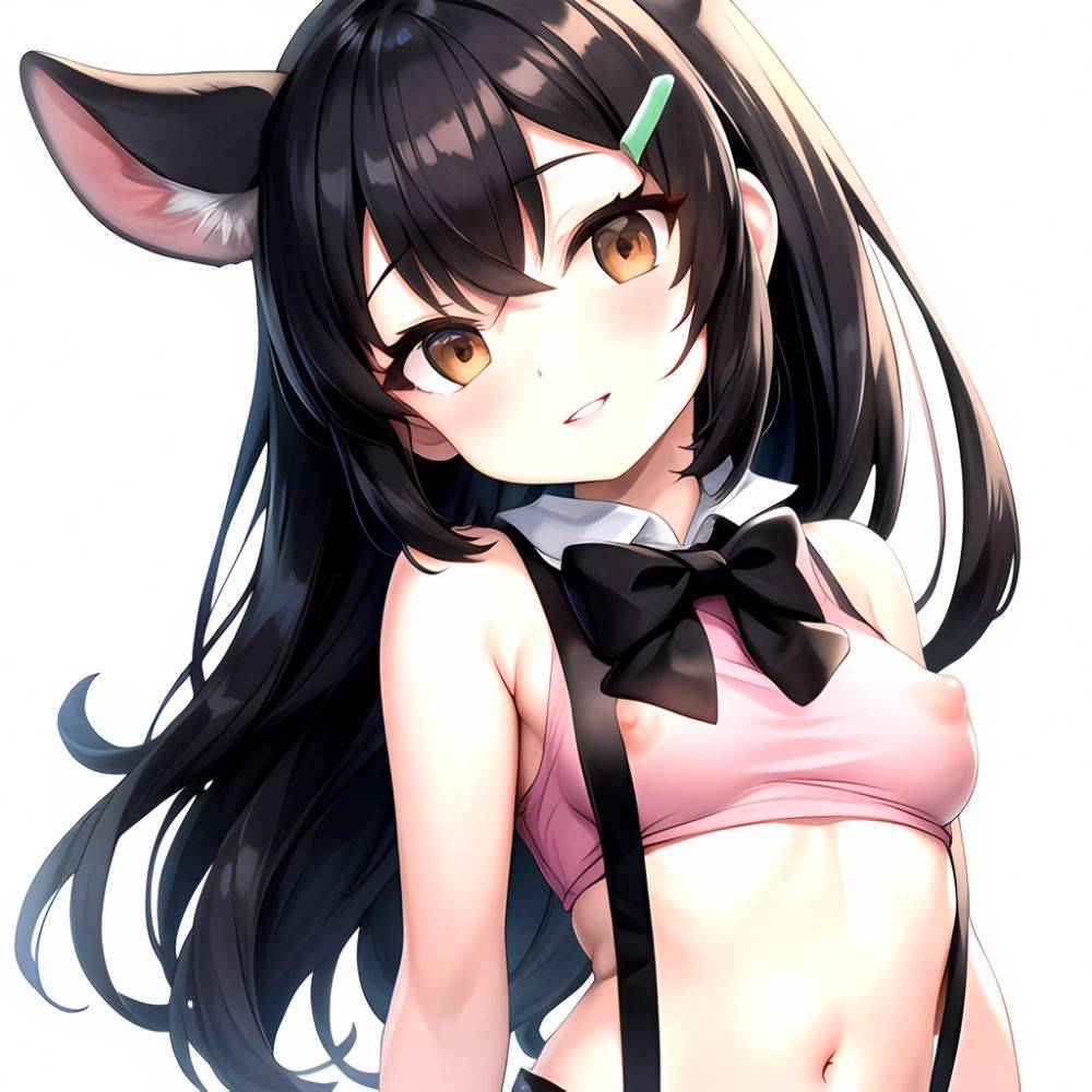 1girl Aardvark Kemono Friends Animal Ears Bare Shoulders Black Bow Black Bowtie Black Hair Bow Bowtie Breasts Brown Eyes Cropped, 1988751619 - AIHentai - #main