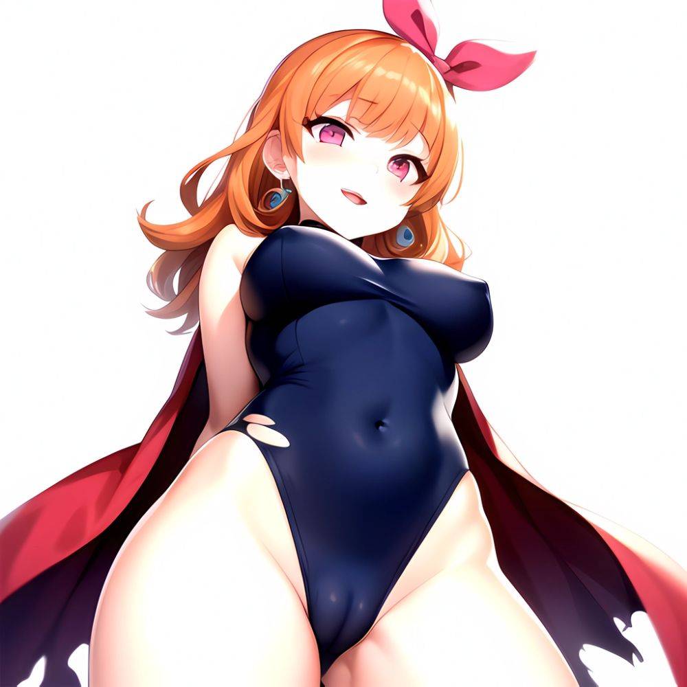 1girl Akazutsumi Momoko Blunt Bangs Bow Covered Navel Earrings Female Focus From Below Hair Bow Hyper Blossom Kndhentai Leotard, 3159278256 - AIHentai - #main