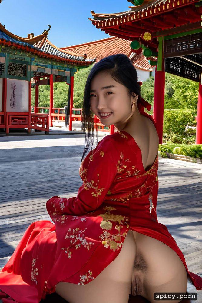 high definition, small breast, rear view, hair pulled up in traditional chinese style - #main