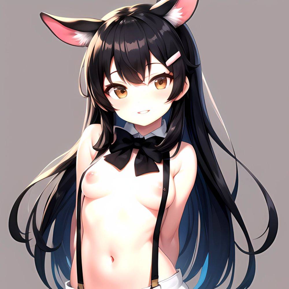 1girl Aardvark Kemono Friends Animal Ears Bare Shoulders Black Bow Black Bowtie Black Hair Bow Bowtie Breasts Brown Eyes Cropped, 2892031273 - AIHentai - #main