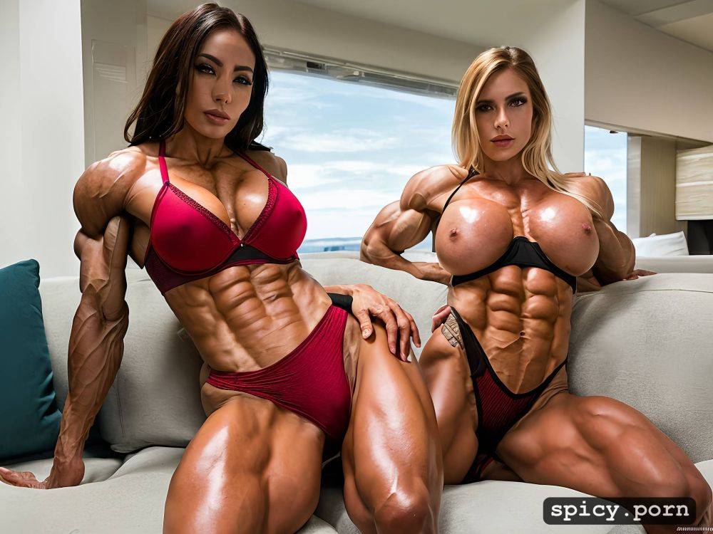 green eyes, 18 year old, huge developed lean striated muscles - #main