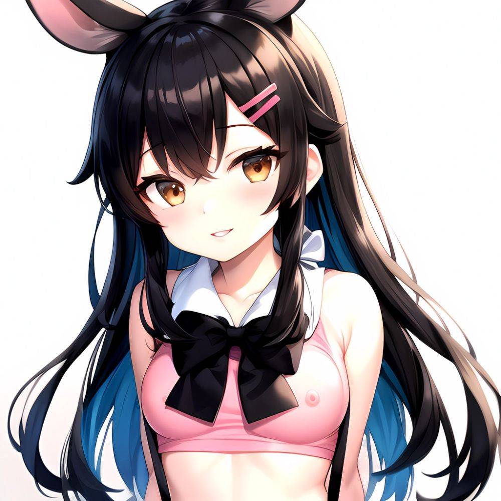 1girl Aardvark Kemono Friends Animal Ears Bare Shoulders Black Bow Black Bowtie Black Hair Bow Bowtie Breasts Brown Eyes Cropped, 2550010095 - AIHentai - #main