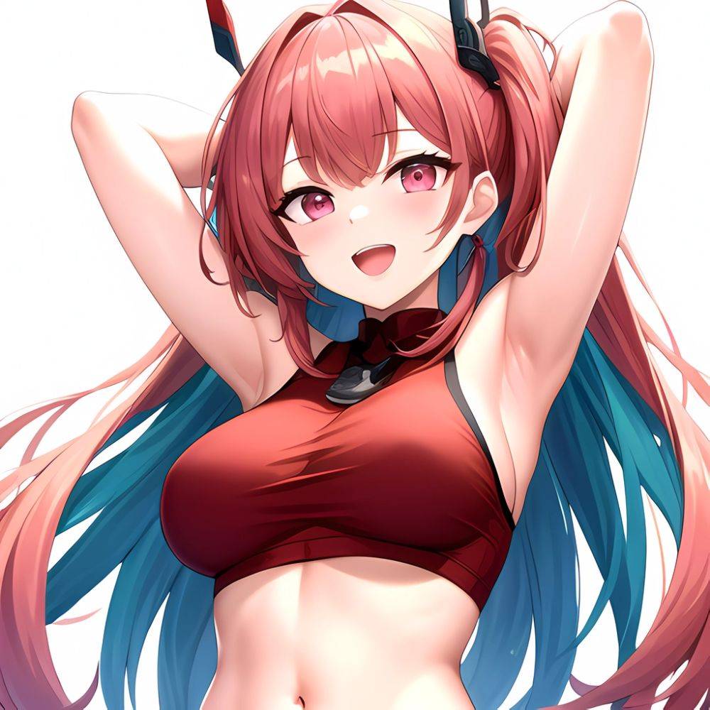 1girl D Absurdres Armpits Arms Behind Head Azur Lane Blush Breasts Bremerton Azur Lane Crop Top Highres Large Breasts Looking, 1517155491 - AIHentai - #main