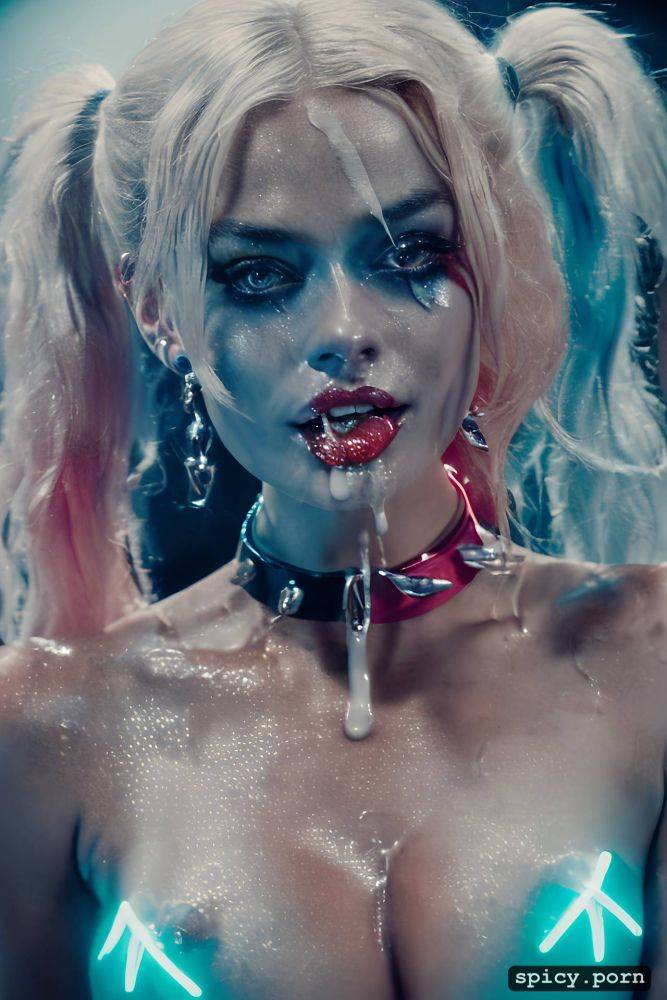 retrowave neon lights, group gang bang, long hair petite body - #main