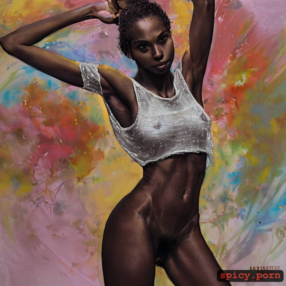 intricate hair, kenyan girl, intricate boobs, watercolor, small boobs - #main