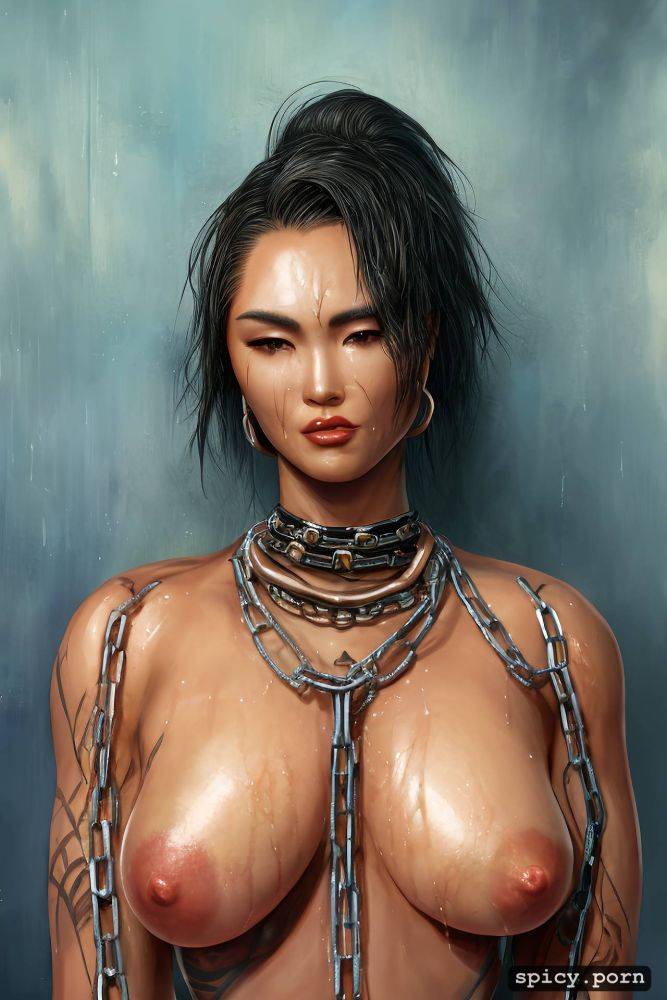 ultra detailed, tall body, perfect female slave woman, topless - #main