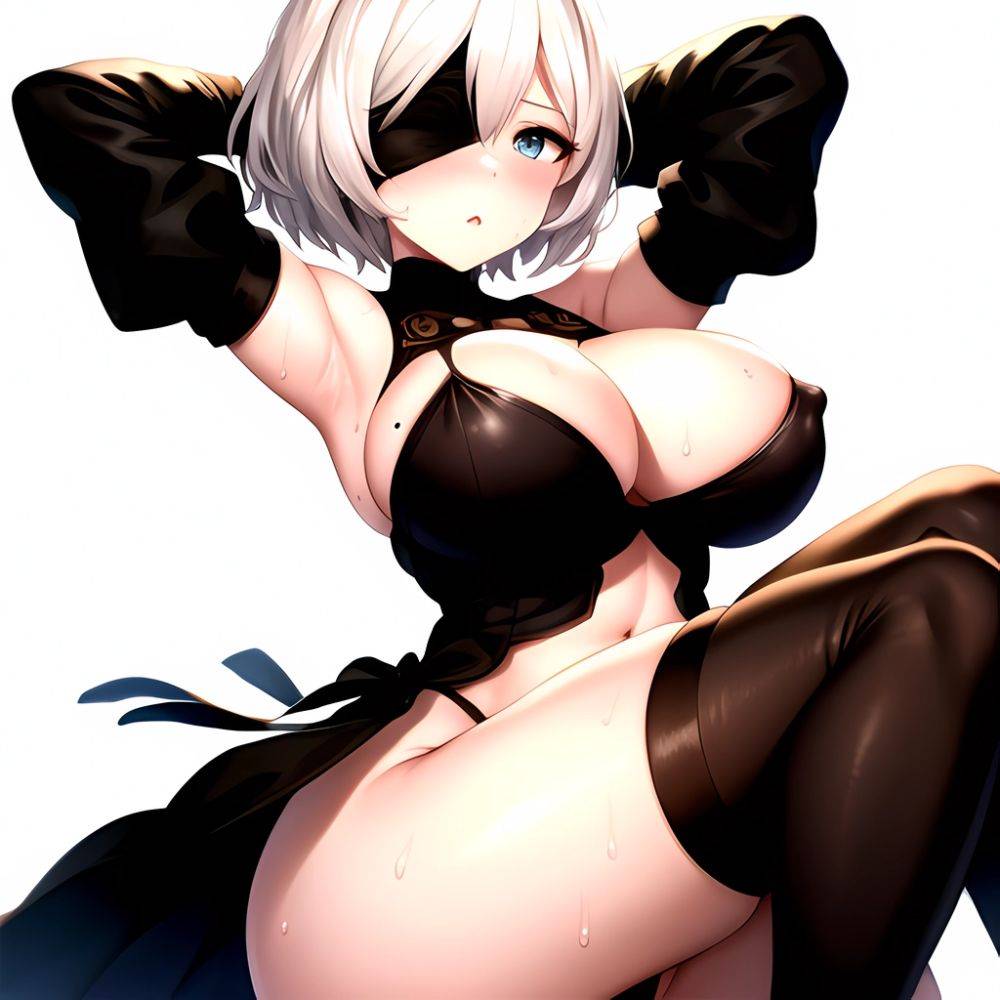 1girl 2b Nier Automata Areola Slip Arms Behind Head Arms Up Ass Expansion Blindfold Blush Breast Expansion Breasts Bursting Brea, 267506089 - AIHentai - #main