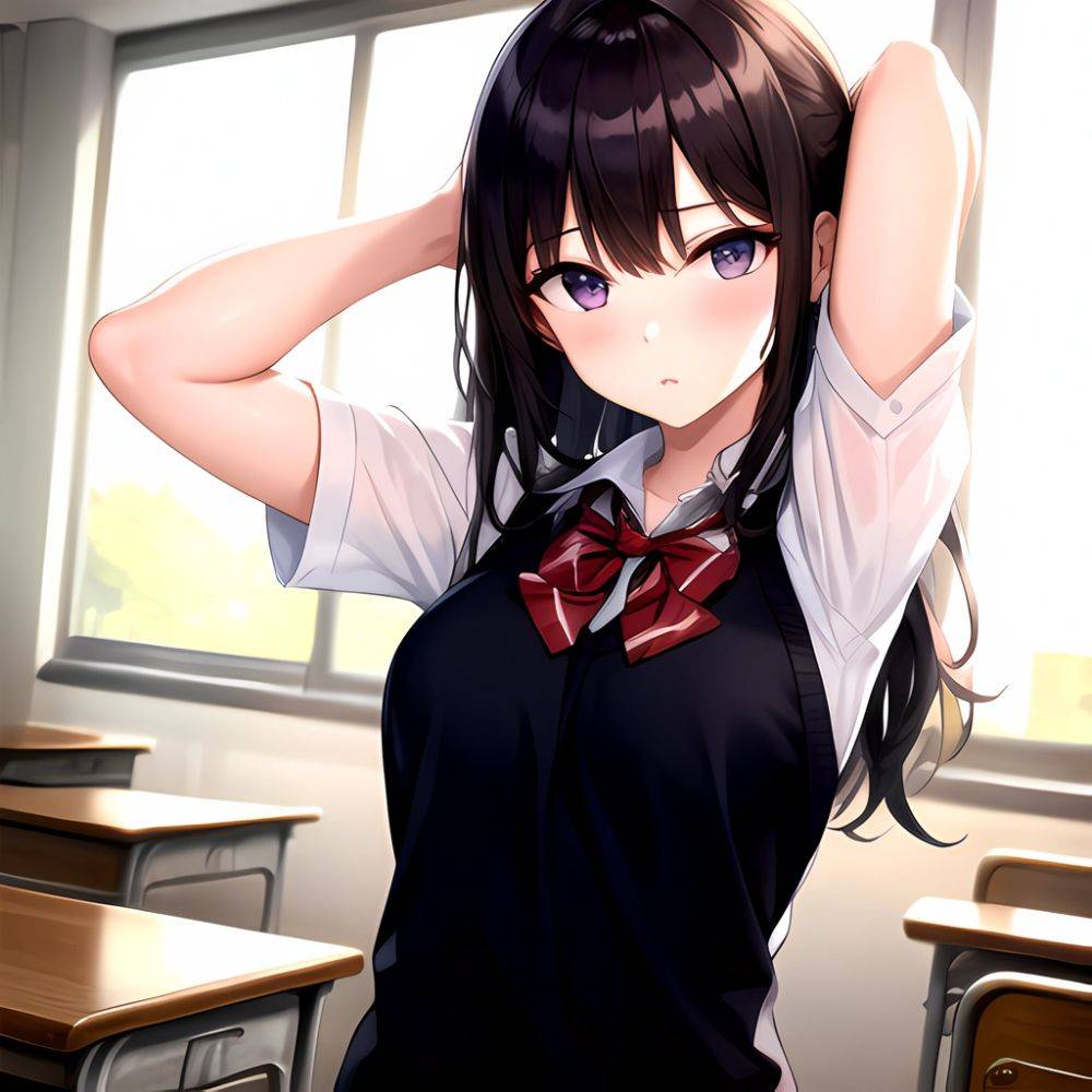 1girl Solo Schoolgirl Pov Arms Behind Head, 716135601 - AIHentai - #main