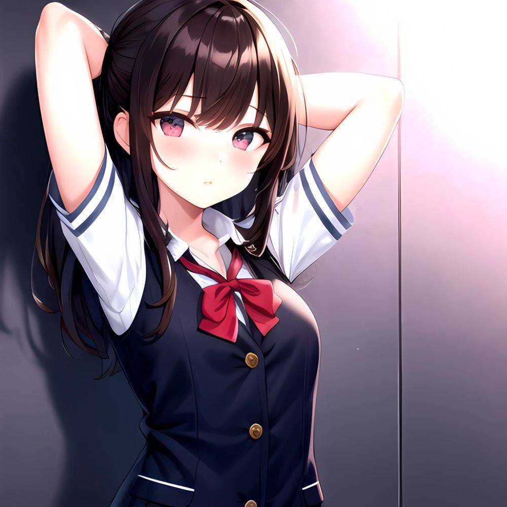 1girl Solo Schoolgirl Pov Arms Behind Head, 363026942 - AIHentai - #main