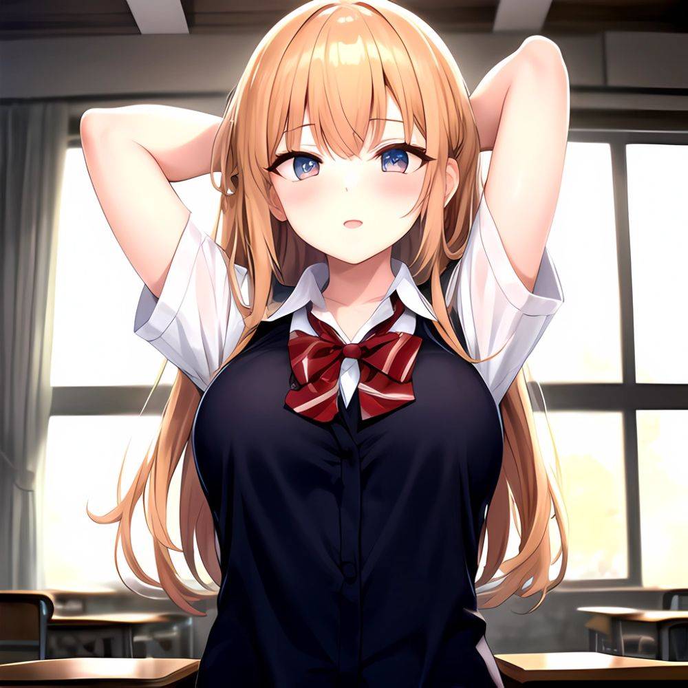 1girl Solo Schoolgirl Pov Arms Behind Head, 3136957755 - AIHentai - #main
