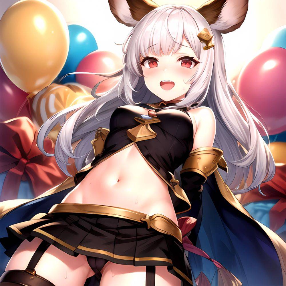 1girl Animal Ears Balloon Blush Granblue Fantasy Hair Ornament Hairclip Hekomii Highres Medium Hair Mouse Ears Navel Open Mouth, 3488669140 - AIHentai - #main