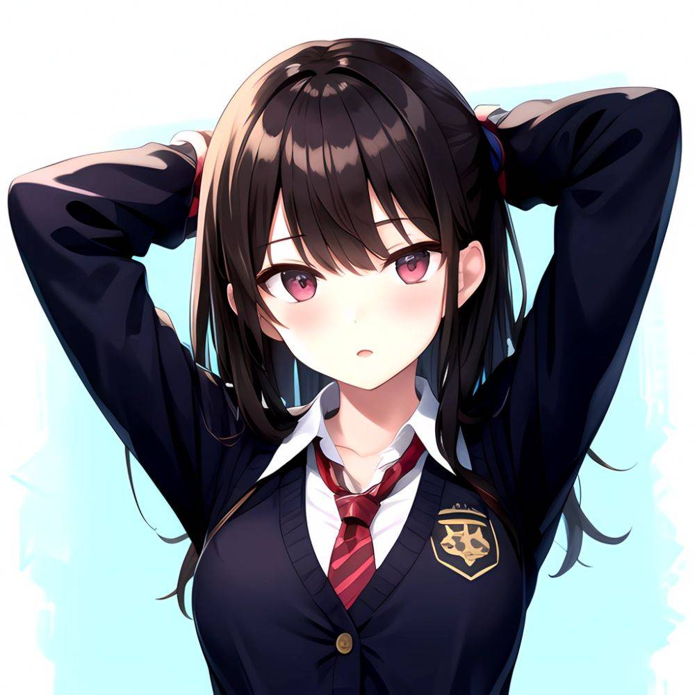 1girl Solo Schoolgirl Pov Arms Behind Head, 2211203884 - AIHentai - #main