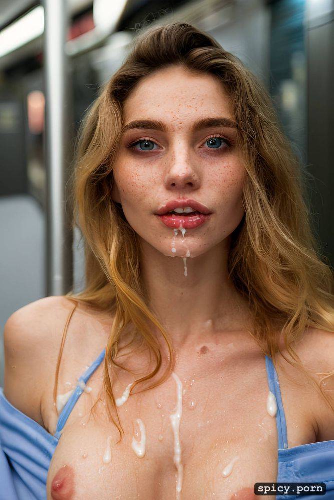 pale skin, wet body, 18 years old, nude, dripping, cum on breasts - #main