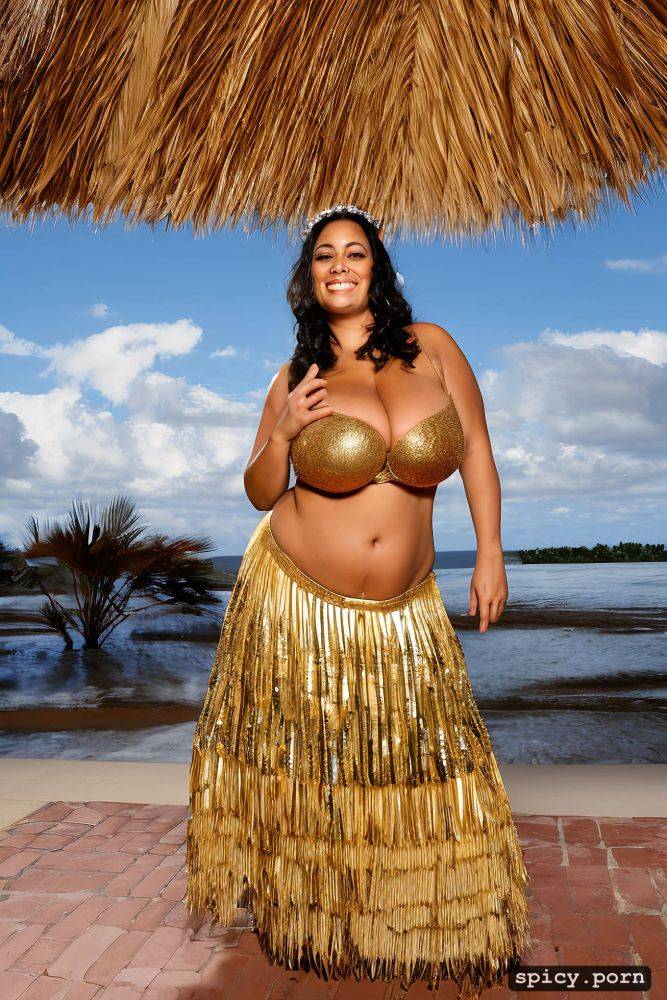 46 yo beautiful tahitian dancer, intricate beautiful dancing costume - #main