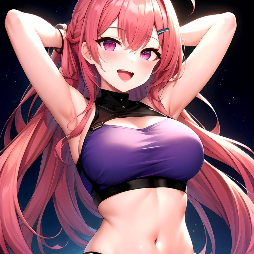 1girl D Absurdres Armpits Arms Behind Head Azur Lane Blush Breasts Bremerton Azur Lane Crop Top Highres Large Breasts Looking, 3755587732 - AIHentai - #main