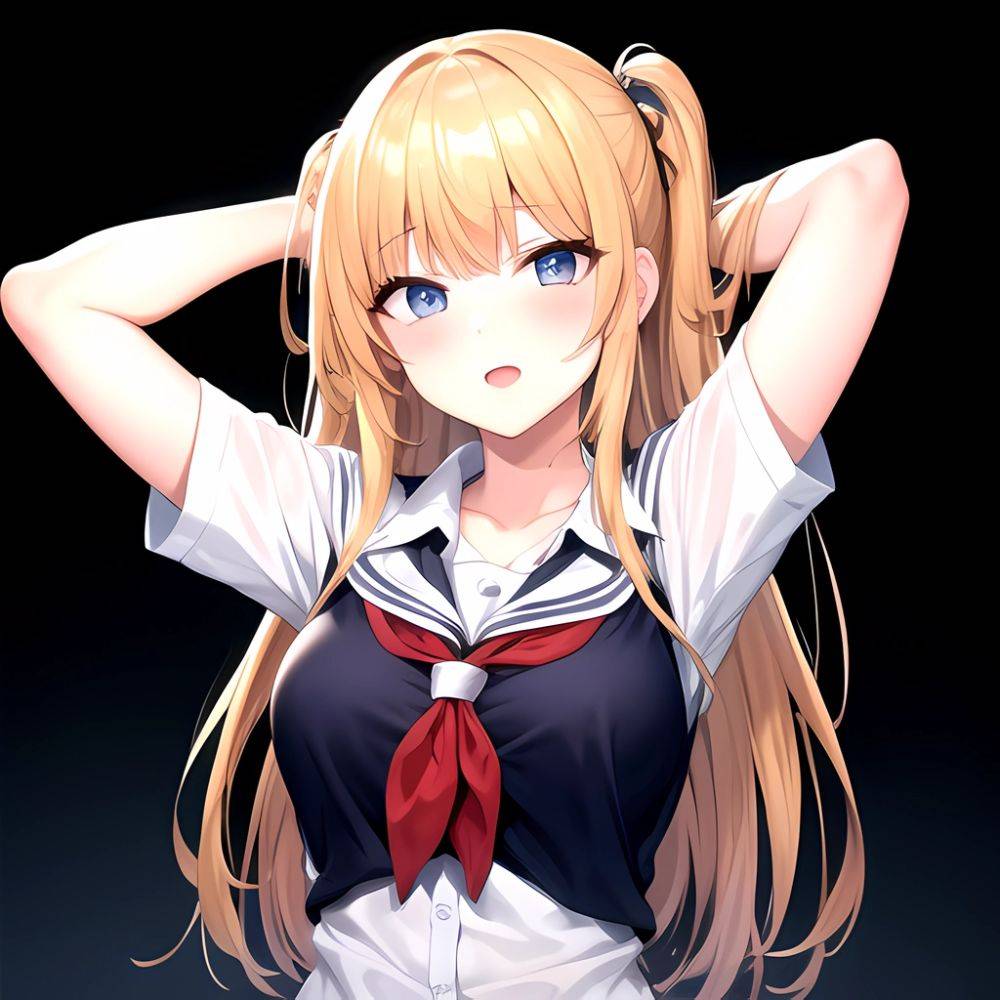 1girl Solo Schoolgirl Pov Arms Behind Head, 3341400363 - AIHentai - #main