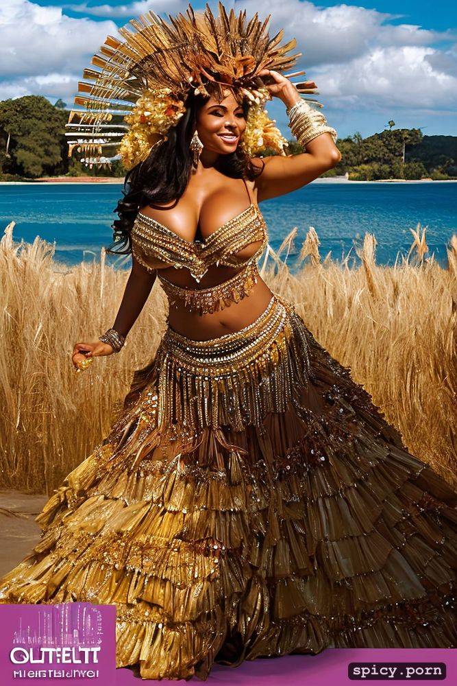 69 yo beautiful tahitian dancer, intricate beautiful dancing costume - #main
