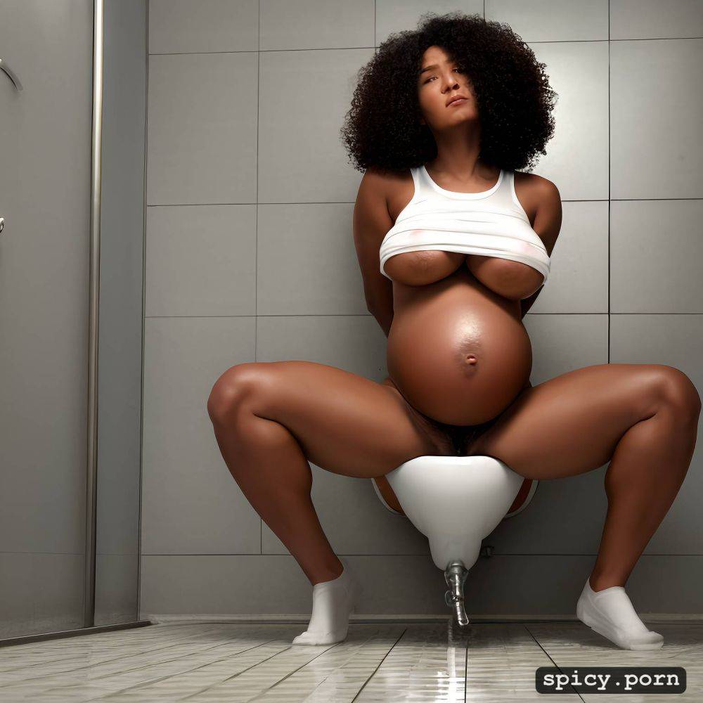 highres, pissing, public restroom, 8k, sitting, nappy hair, long legs - #main