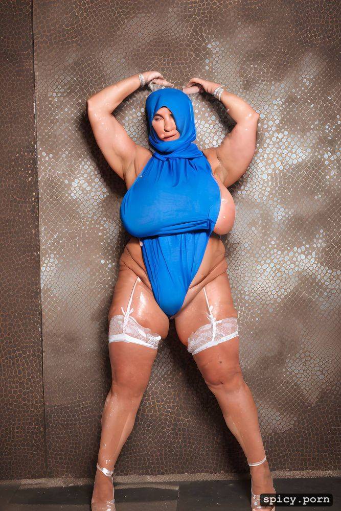 hourglass figure, bright color hijab, light color hijab oiled body blue lace leg s bride garters botomleess - #main