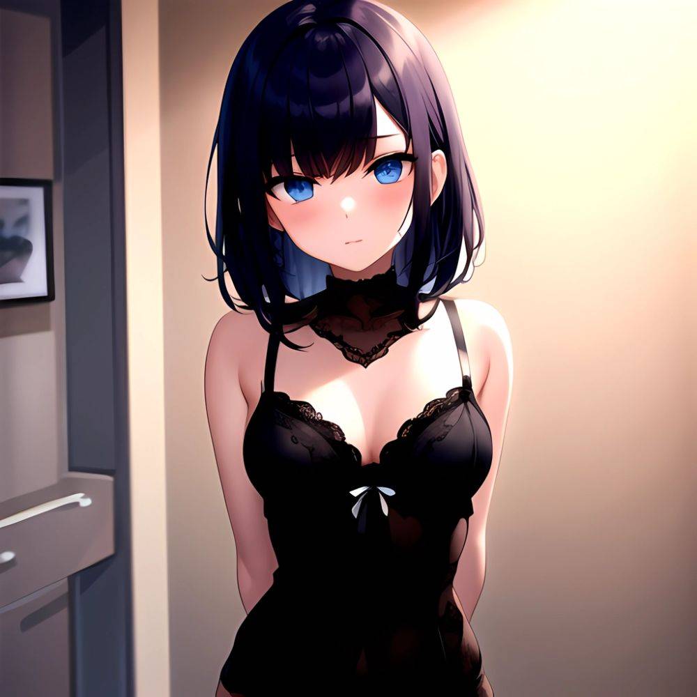 1girl Solo Gothic Emo Lingerie Arms Behind Back Facing The Viewer Blue Eyes, 2532078089 - AIHentai - #main