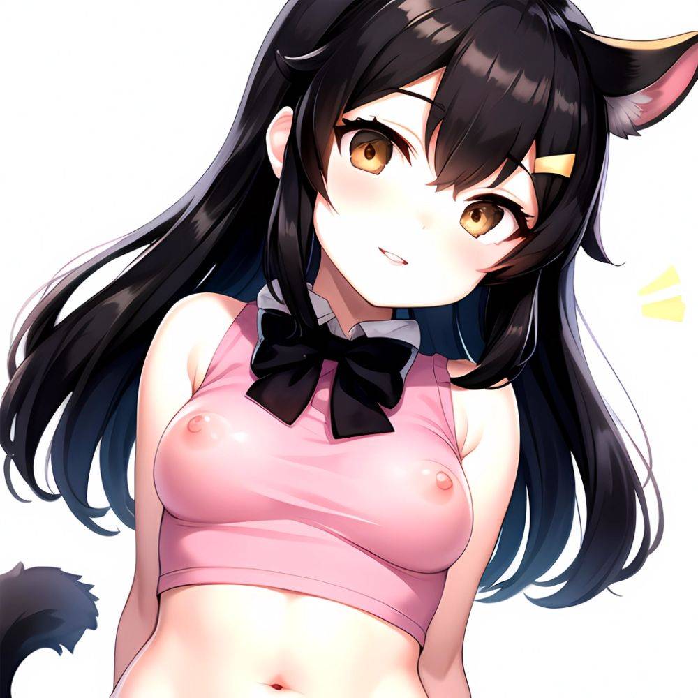 1girl Aardvark Kemono Friends Animal Ears Bare Shoulders Black Bow Black Bowtie Black Hair Bow Bowtie Breasts Brown Eyes Cropped, 561437923 - AIHentai - #main