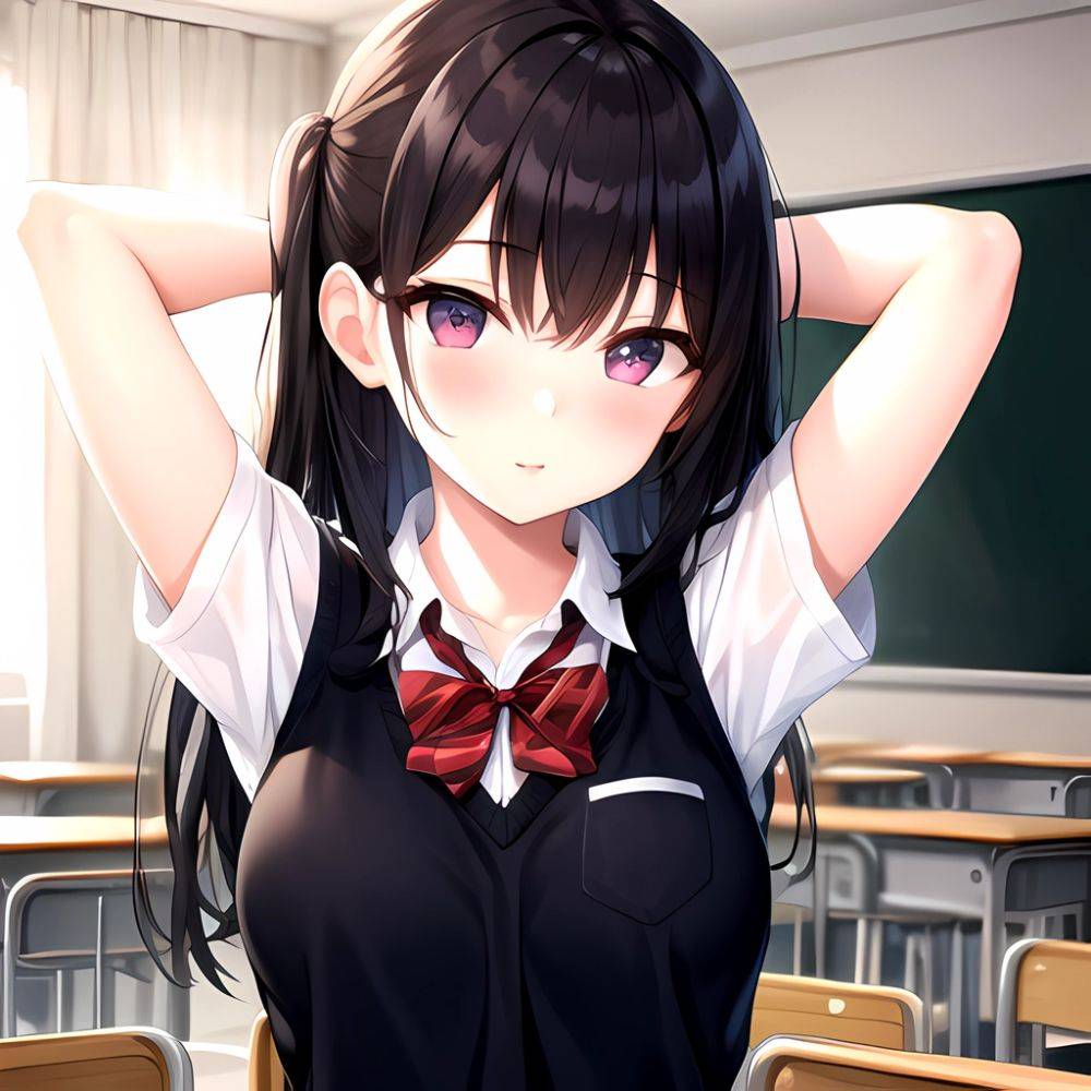 1girl Solo Schoolgirl Pov Arms Behind Head, 3571781893 - AIHentai - #main