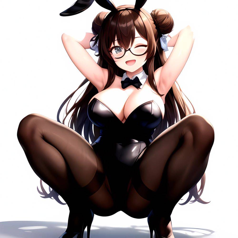 Namhorm Puzenketsu 1girl D Animal Ears Arm Behind Head Armpits Arms Up Bare Arms Bare Shoulders Black Footwear Black Leotard, 2684872052 - AIHentai - #main