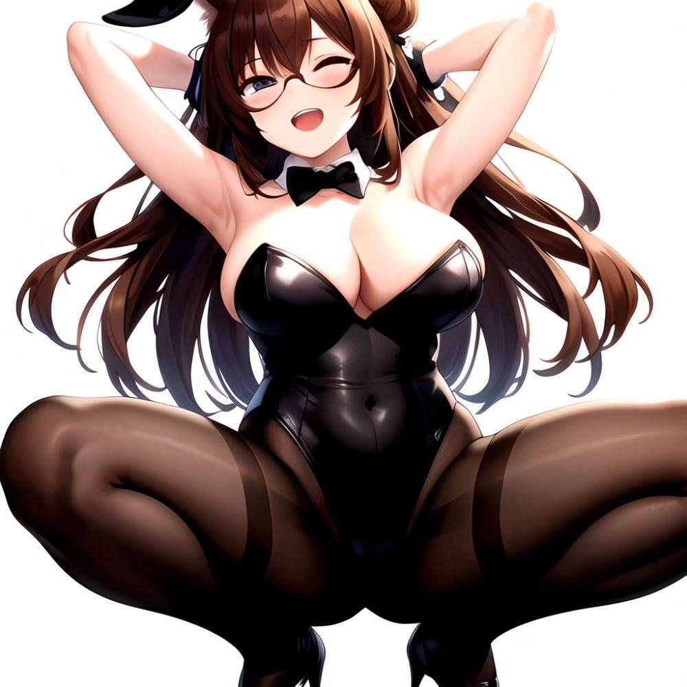 Namhorm Puzenketsu 1girl D Animal Ears Arm Behind Head Armpits Arms Up Bare Arms Bare Shoulders Black Footwear Black Leotard, 3083601353 - AIHentai - #main