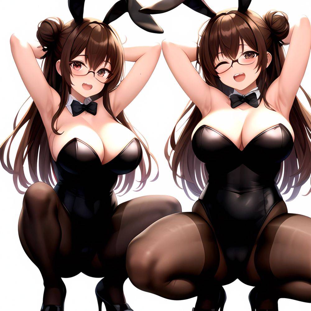 Namhorm Puzenketsu 1girl D Animal Ears Arm Behind Head Armpits Arms Up Bare Arms Bare Shoulders Black Footwear Black Leotard, 3241514790 - AIHentai - #main