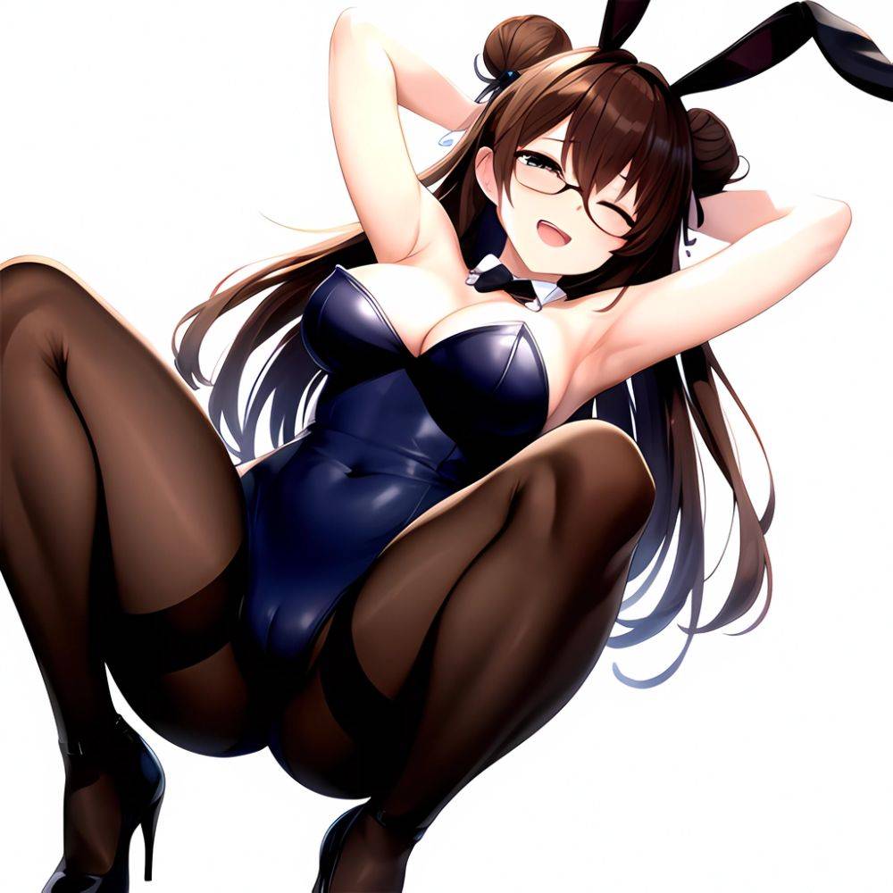 Namhorm Puzenketsu 1girl D Animal Ears Arm Behind Head Armpits Arms Up Bare Arms Bare Shoulders Black Footwear Black Leotard, 295526727 - AIHentai - #main
