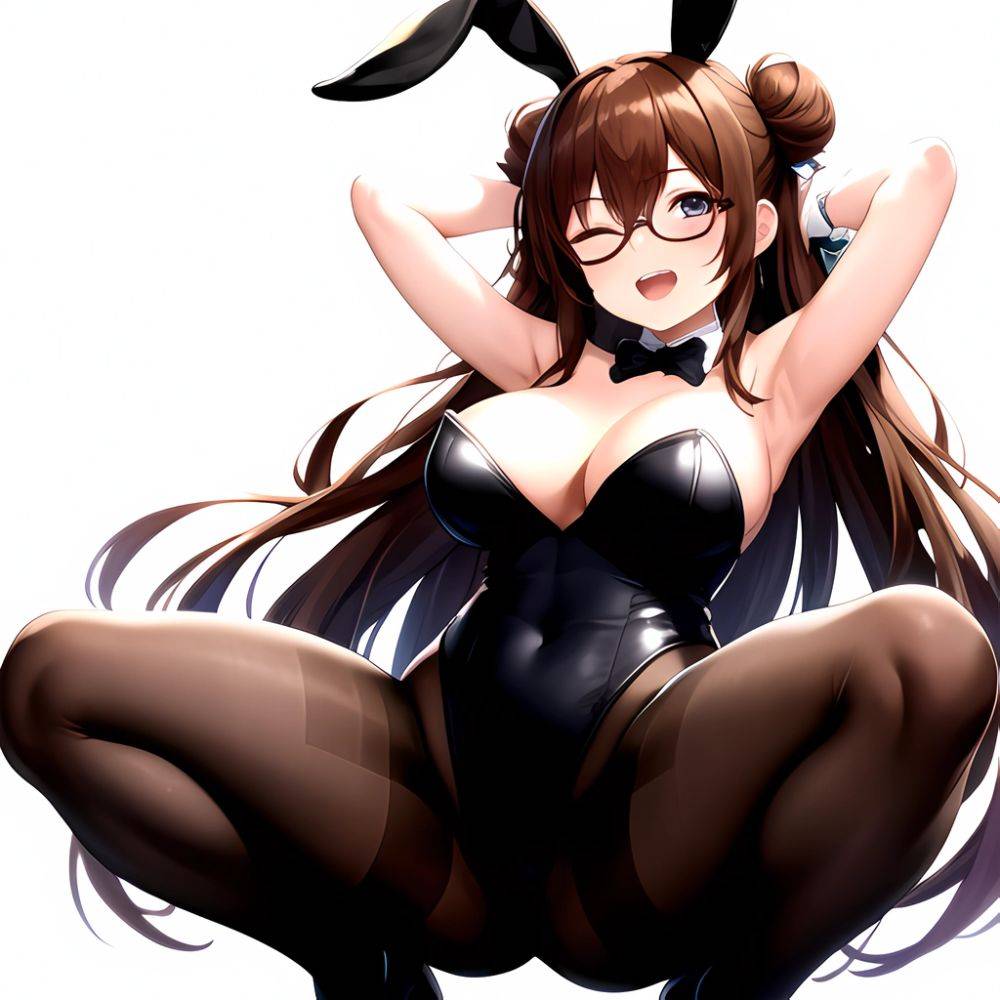 Namhorm Puzenketsu 1girl D Animal Ears Arm Behind Head Armpits Arms Up Bare Arms Bare Shoulders Black Footwear Black Leotard, 3775166859 - AIHentai - #main