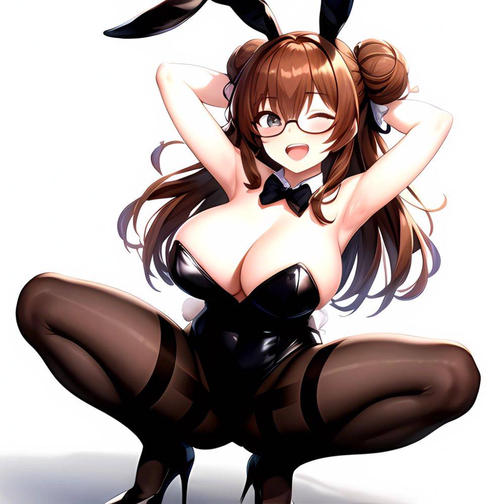 Namhorm Puzenketsu 1girl D Animal Ears Arm Behind Head Armpits Arms Up Bare Arms Bare Shoulders Black Footwear Black Leotard, 4169997257 - AIHentai - #main