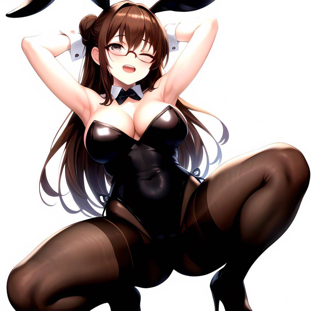 Namhorm Puzenketsu 1girl D Animal Ears Arm Behind Head Armpits Arms Up Bare Arms Bare Shoulders Black Footwear Black Leotard, 2925837937 - AIHentai - #main