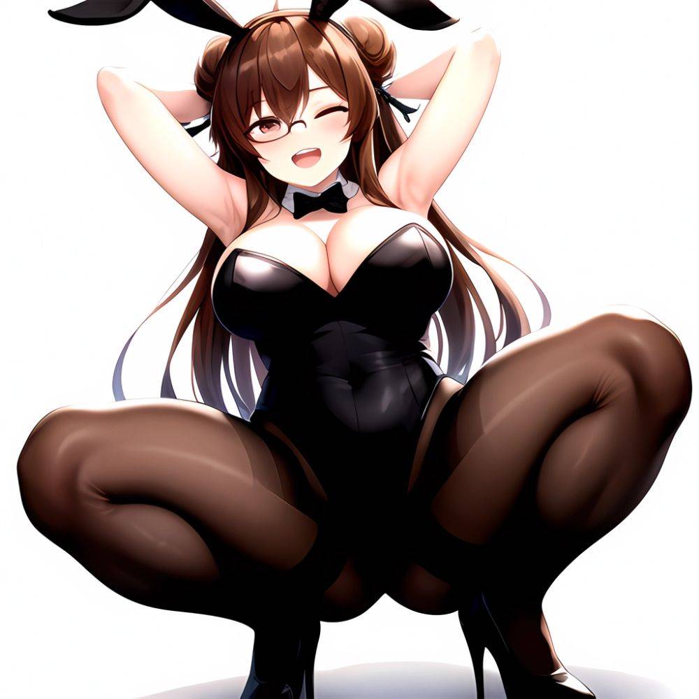 Namhorm Puzenketsu 1girl D Animal Ears Arms Behind Head Armpits Bare Arms Bare Shoulders Black Footwear Black Leotard Breasts Br, 3580944134 - AIHentai - #main