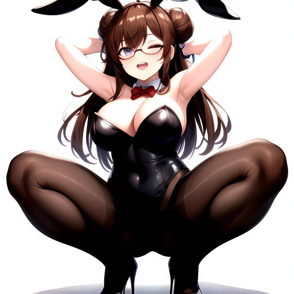 Namhorm Puzenketsu 1girl D Animal Ears Arms Behind Head Armpits Bare Arms Bare Shoulders Black Footwear Black Leotard Breasts Br, 2413616389 - AIHentai - #main