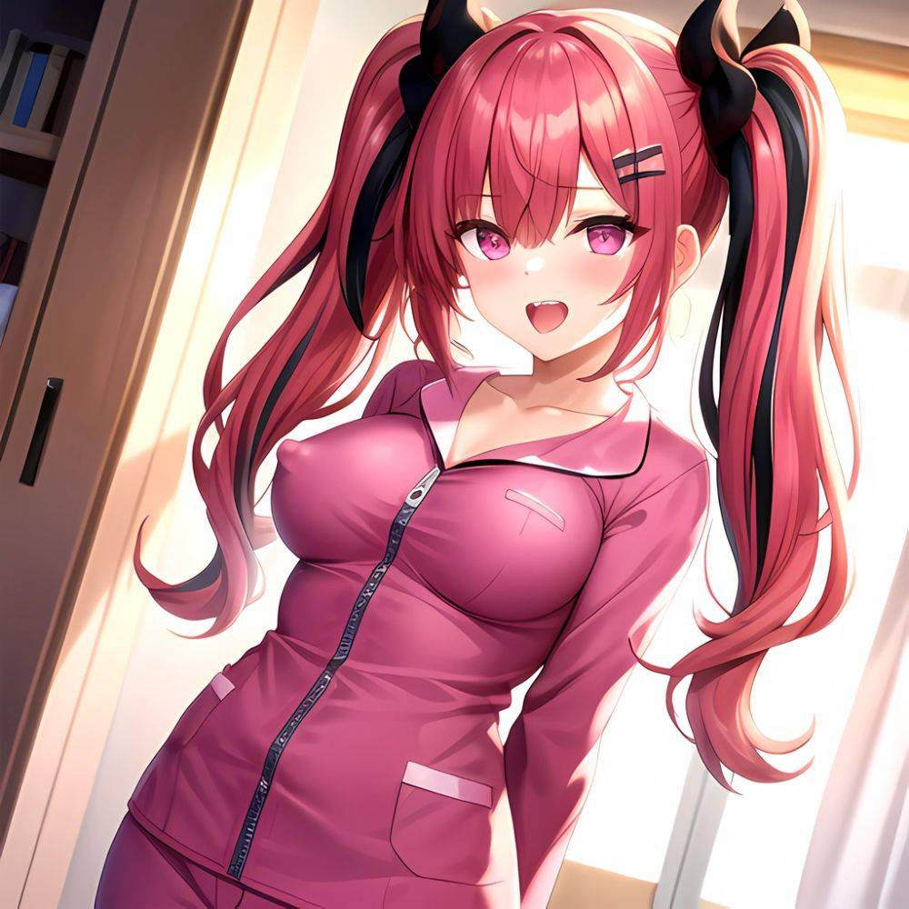 Han Juri 1girl Blush Breasts Breasts Apart Collarbone Hair Over One Eye Large Breasts Long Sleeves Multicolored Hair Navel Nippl, 856971136 - AIHentai - #main