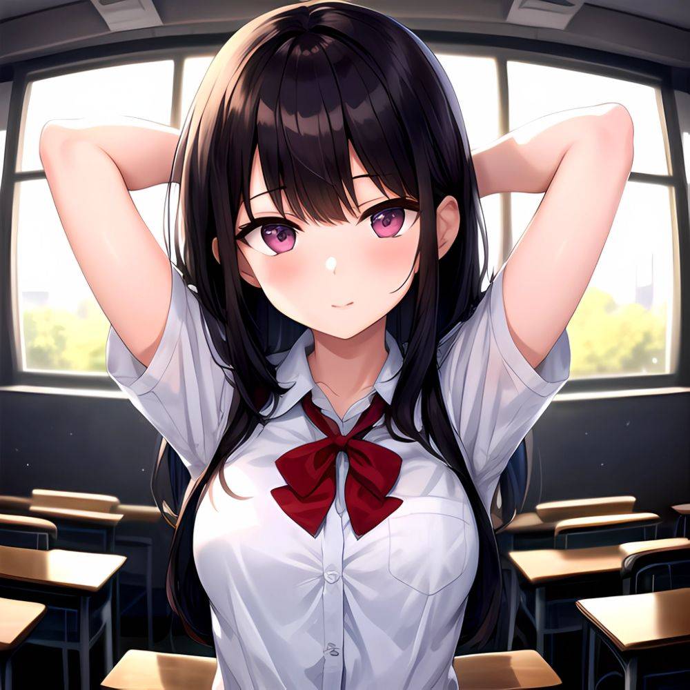 1girl Solo Schoolgirl Pov Arms Behind Head, 2745816482 - AIHentai - #main
