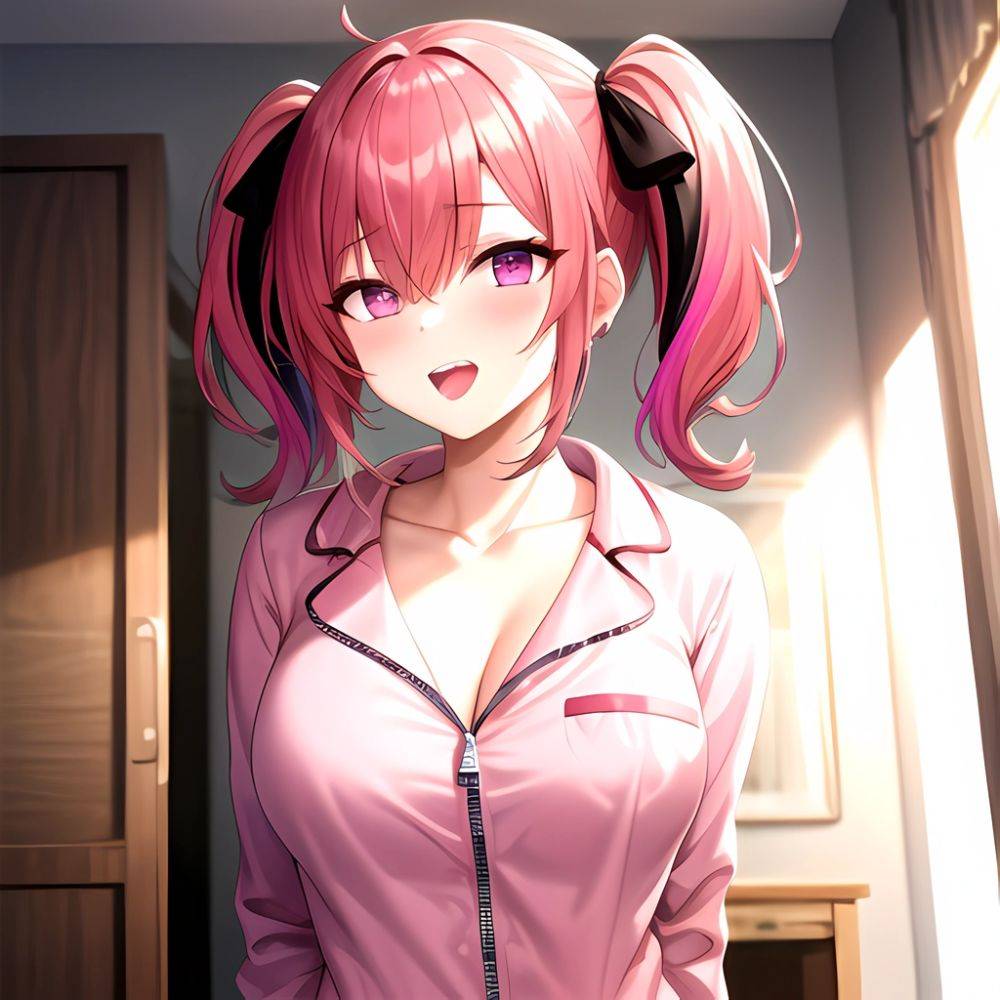 Han Juri 1girl Blush Breasts Breasts Apart Collarbone Hair Over One Eye Large Breasts Long Sleeves Multicolored Hair Navel Nippl, 2882505979 - AIHentai - #main