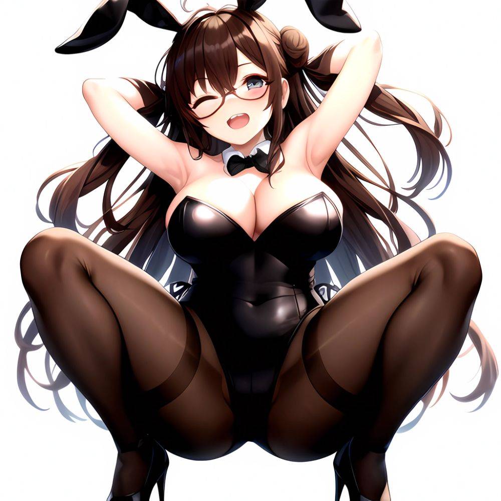 Namhorm Puzenketsu 1girl D Animal Ears Arms Behind Head Armpits Bare Arms Bare Shoulders Black Footwear Black Leotard Breasts Br, 3175997461 - AIHentai - #main