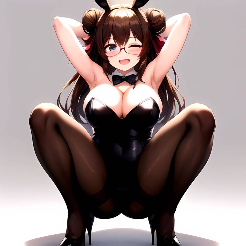 Namhorm Puzenketsu 1girl D Animal Ears Arms Behind Head Armpits Bare Arms Bare Shoulders Black Footwear Black Leotard Breasts Br, 2944269931 - AIHentai - #main