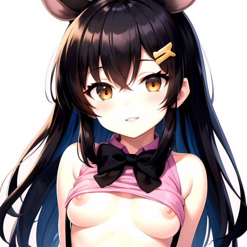 1girl Aardvark Kemono Friends Animal Ears Bare Shoulders Black Bow Black Bowtie Black Hair Bow Bowtie Breasts Brown Eyes Cropped, 3907632046 - AIHentai - #main