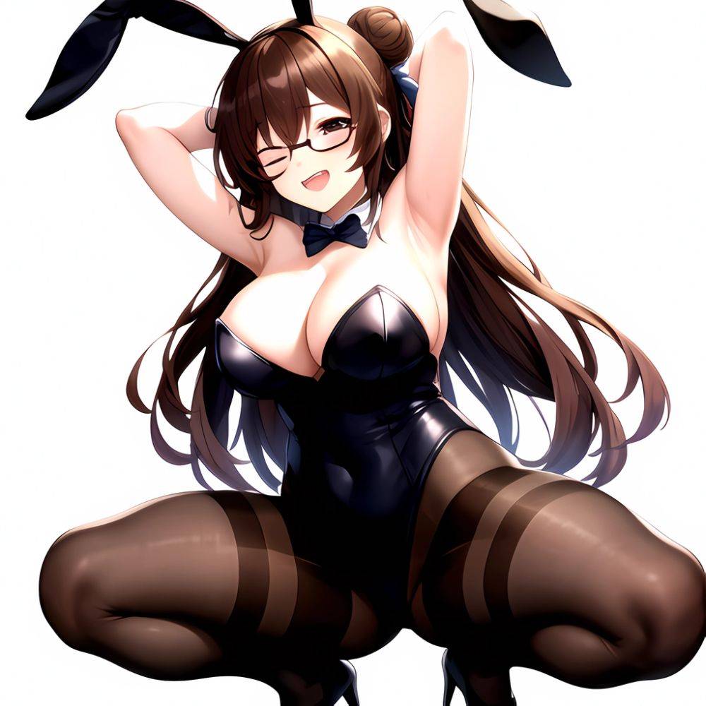 Namhorm Puzenketsu 1girl D Animal Ears Arm Behind Head Armpits Arms Up Bare Arms Bare Shoulders Black Footwear Black Leotard, 2051174734 - AIHentai - #main